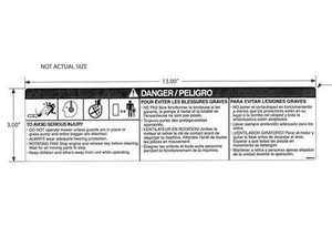 Genuine OEM Ariens Sno-Thro & Mower Decal, Caution Grass Pump 08088200