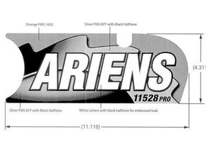 Genuine OEM Ariens Sno-Thro Decal, Front Panel - 11528 00290600