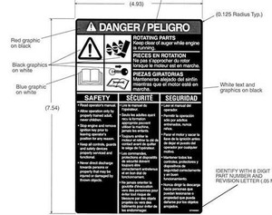 Genuine OEM Ariens Sno-Thro & Mower Decal-Danger 07749800