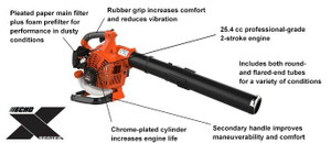 25.4 cc ECHO X Series handheld blower PB-2620