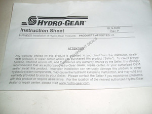 Genuine OEM Hydro-Gear KIT SEALS AND RETAINING  Part# 70853
