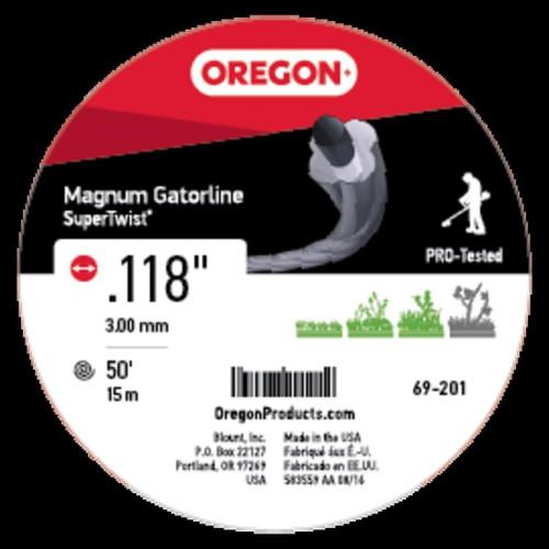 Genuine Oregon  Magnum Gatorline Supertwist, .118'', 50' Part# 69-201