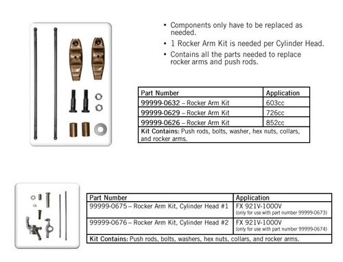 Genuine Kawasaki ROCKER ARM KIT HEAD #2 FITS FX21V FX1000V Part#  99999-0676