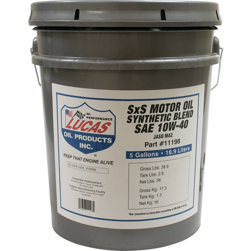Semi-Synthetic SxS Engine Oil  SAE 10W-40, 5 Gallon Pail Part# 051-902