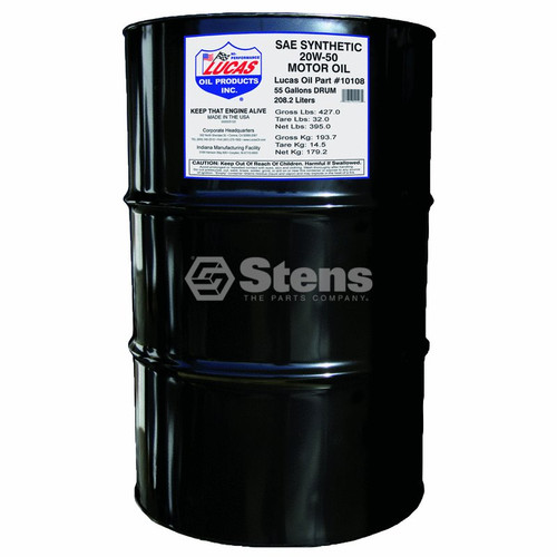 Synthetic Oil  SAE 20W-50, 55 gallon drum Part# 051-614
