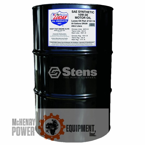 Synthetic Oil  SAE 10W-30, 55 gallon drum Part# 051-616