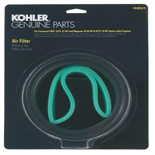 Genuine Kohler OEM D/D AIR FILTER/PRE-CLEANER Part# 45 883 02-S1