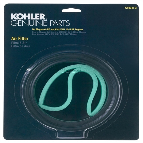 Genuine Kohler OEM D/D AIR FILTER/PRE-CLEANER Part# 25 883 03-S1