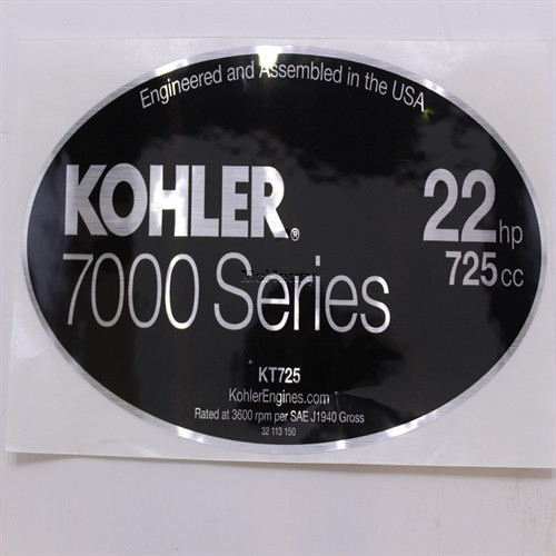 Genuine OEM Kohler LABEL 22HP part# 32 113 150-S
