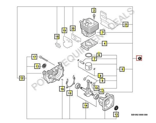 Genuine Echo / Shindaiwa SHORT BLOCK 251 255 part # SB1092