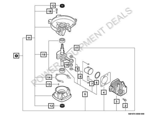 Genuine Echo / Shindaiwa SHORT BLOCK HC-150-152 & DH212 part # SB1074