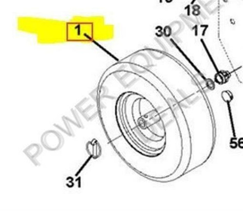 Ariens Sno-Thro &  Mower Tire/Wheel R H 13 x 4.00-6 Pin 07100223