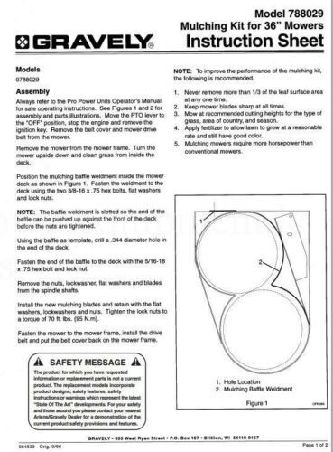 Genuine Gravely KIT- MULCHING PRO 36in  MWR Part # 78802900