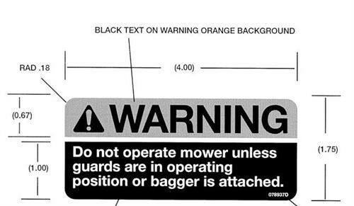 Genuine OEM Ariens Walk-Behind Mower Decal - Warning 07893700