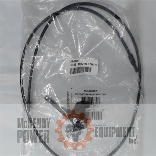 Genuine MTD  THROTTLE CBL WITH HOUSING  Part# 753-06007