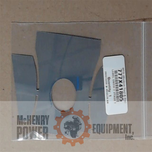 Genuine Sears Crafstman  Part LABEL SNOW 2 STAGE T 777X41805
