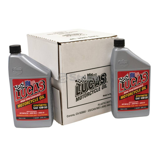 Motorcycle Oil Synthetic SAE 10W-50, Six 32 oz. bottles Part # 051-697