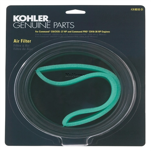Genuine Kohler OEM D/D AIR FILTER/PRECLEANER Part# 24 883 03-S1