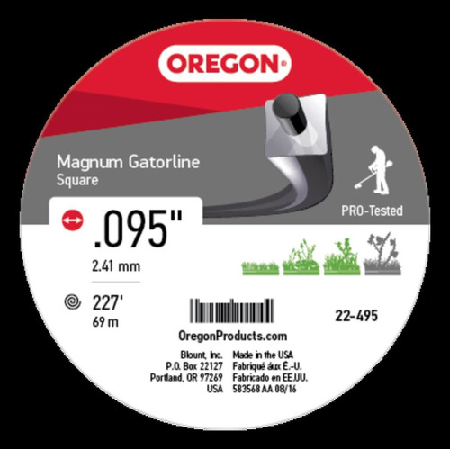 Genuine Oregon  Magnum Gatorline Square Line .095 1LB DNT Part# 22-495