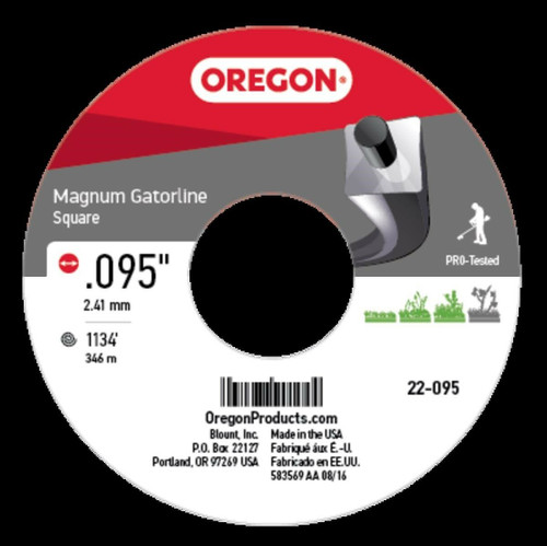Genuine Oregon  Magnum Gatorline Square Line .095 5LB SPL Part# 22-095