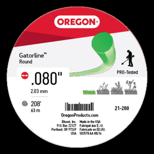 Genuine Oregon  Round Gatorline, .080in., 1/2 Lb Part# 21-280