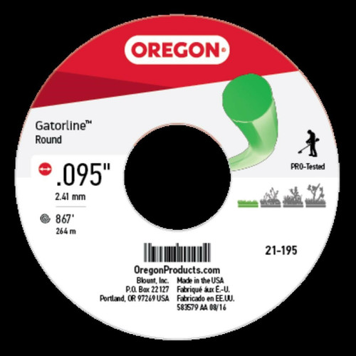 Genuine Oregon  Round Gatorline, .095in., 3 Lb Part# 21-195
