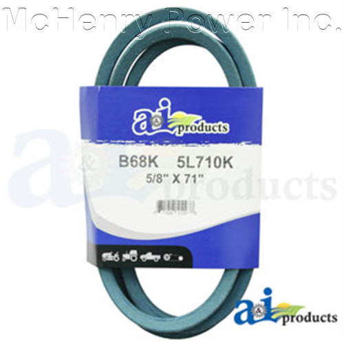 Replacement A&I  B-SECTION ARAMID BLUE V-Belt 5/8" X 71"  Part# B68K