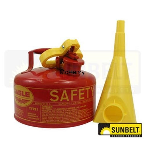 A&I Products Metal Safety Fuel Can, Eagle 1 Gallon With Funnel B1SC1