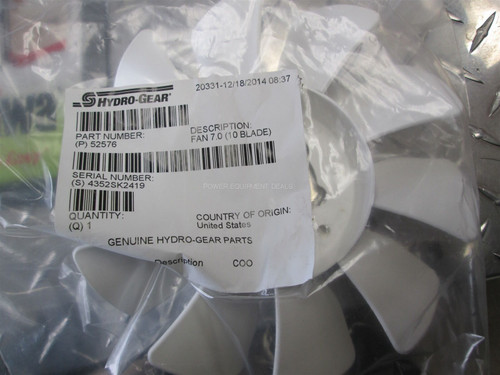 Genuine OEM Hydro-Gear FAN 7 0 (10 BLADE)  Part# 52576