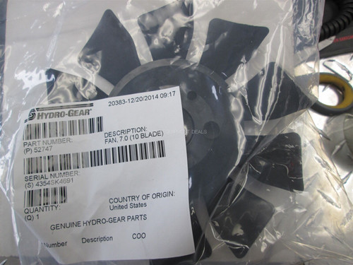 Genuine OEM Hydro-Gear FAN 7 0 (10 BLADE)  Part# 52747