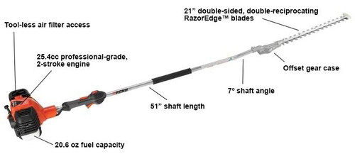 ECHO 25.4cc Hedge Trimmer with 21' Blades PRODUCT ID SHC-2620