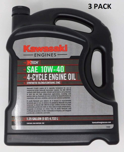 CASE OF 3 Genuine Kawasaki OIL 4 CYCLE 10W40 5QT BOTTLE