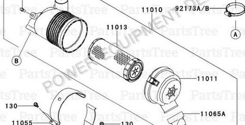 Genuine Kawasaki OEM FILTER-ASSY-AIR Part# 11010-7031