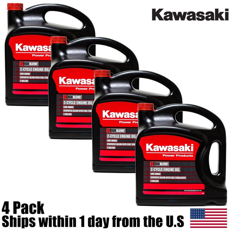 4 pack 1 Gallon Genuine OEM Kawasaki 2-Cycle K-Tech Engine Oil 99969-6086