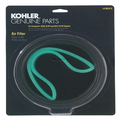 Genuine Kohler OEM D/D AIR FILTER/PRE-CLEANER Part# 47 883 03-S1