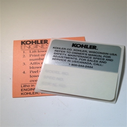 Genuine OEM Kohler NAMEPLATE SERVICE part# 41 037 10-S