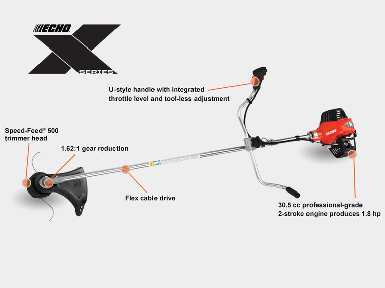 Echo 30.5 CC U-HANDLE BRUSHCUTTER Model# SRM-3020U