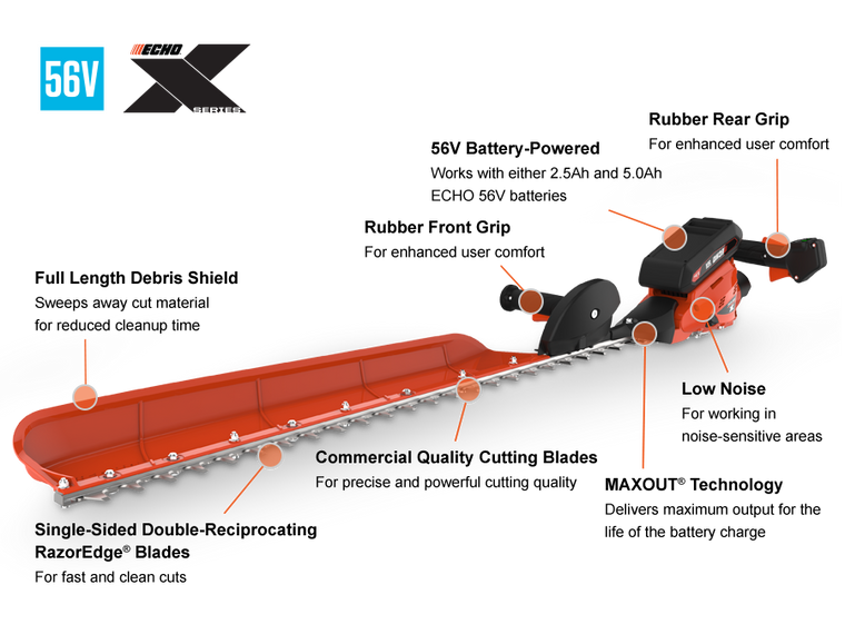 Echo eFORCE® 56V 34" SS HEDGE TRIMMER (w/ BATT & CHRGR) Model# DHCS-3400R1