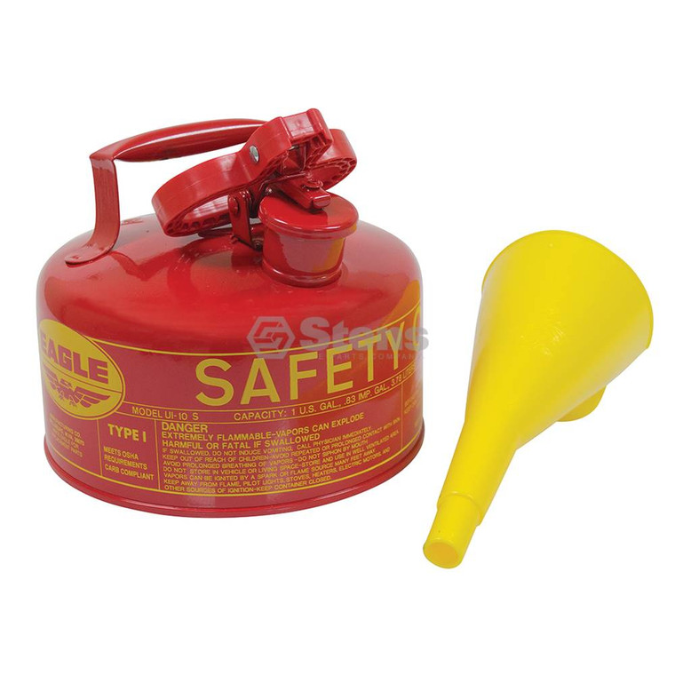 Metal Safety Fuel Can replaces Eagle 1 Gallon With Funnel Part # 765-180