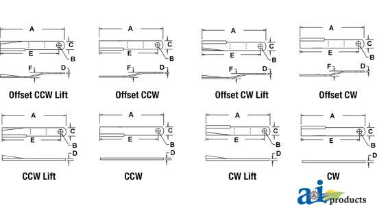NEW BLADE ROTARY CUTTER CCW for John Deere 11769WD 11769WD