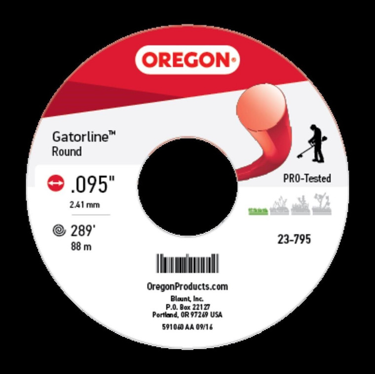 Genuine Oregon  Gatorline, .095 Red Rd 1 Lb Spool Part# 23-795