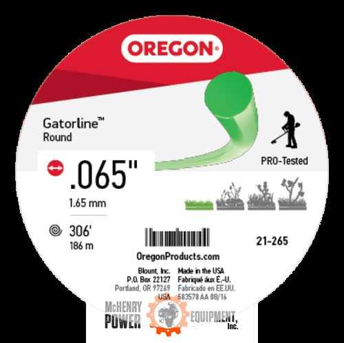 Genuine Oregon  Round Gatorline .065 1/2 Lb Donut Part# 21-265
