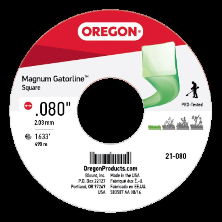 Genuine Oregon  Gatorline, Square, .080in. 5lb Part# 21-080