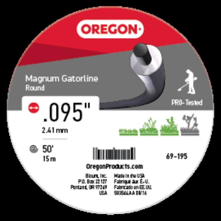 Genuine Oregon  Magnum Gatorline Round, .095in., 50' Part# 69-195
