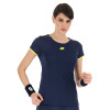 Lotto Superrapida Pickleball V Tee - Women's Navy/Yellow View 1 Thumbnail Image