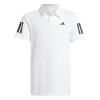 adidas Boys' Club 3 Stripes Polo White View 1 Thumbnail Image