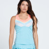 Lucky In Love Club Racerback Tank W/ Bra - Women's Cool Blue/Peach Frost View 1 Thumbnail Image