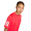 adidas Club 3 Stripes Tee - Men's Pure Ruby View 5 Thumbnail Image