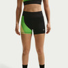 Nike Pro Sculpt High-Rise 3" Shorts - Women's Black/Green/Lt Lemon Twist View 3 Thumbnail Image