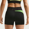 Nike Pro Sculpt High-Rise 3" Shorts - Women's Black/Green/Lt Lemon Twist View 4 Thumbnail Image